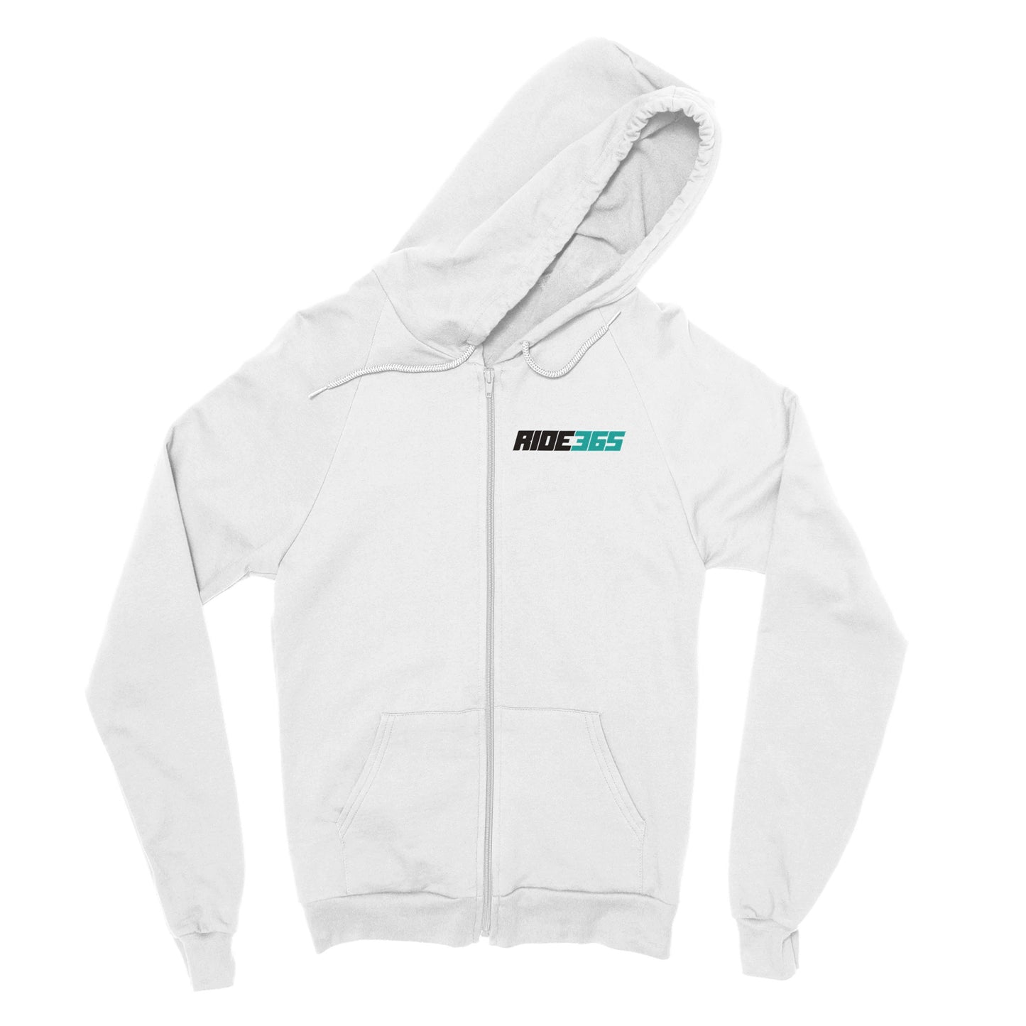 RIDE365 Classic Zip Hoodie White/Teal