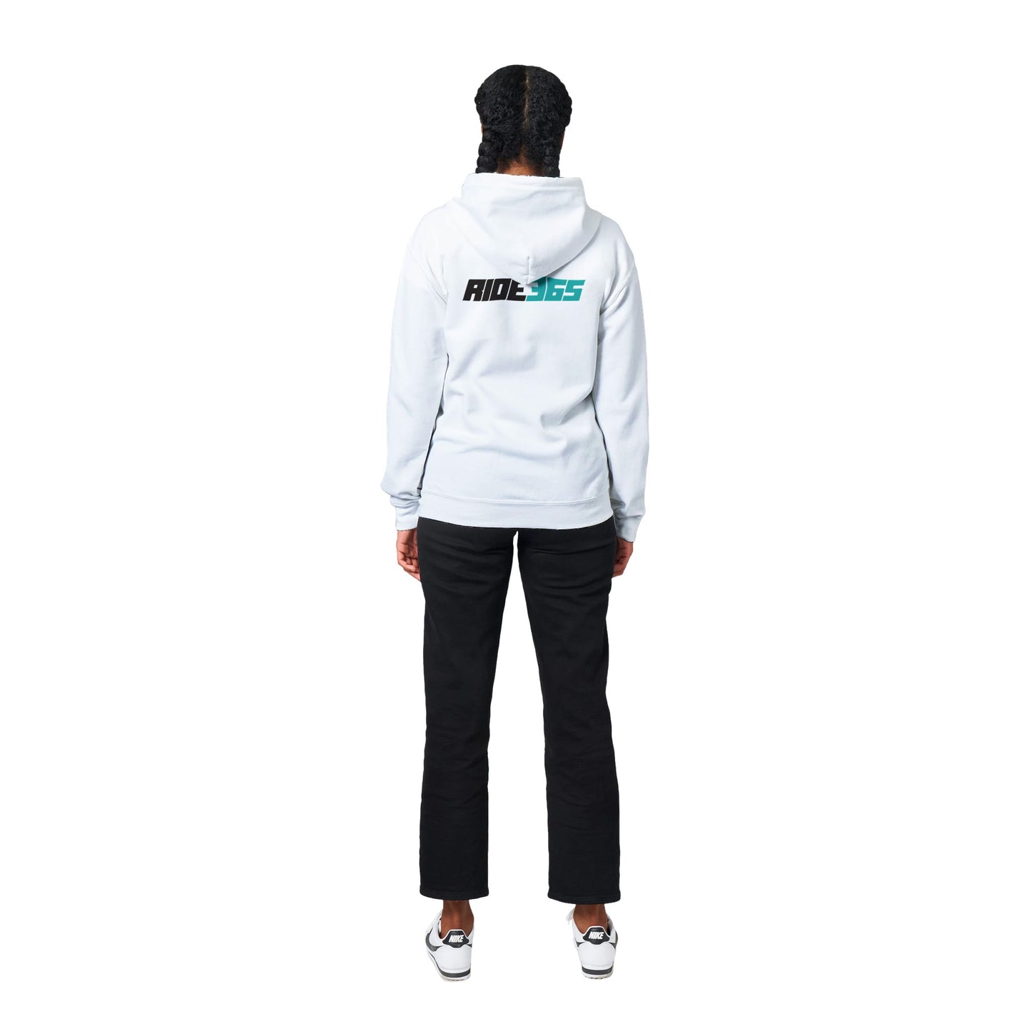 RIDE365 Classic Zip Hoodie White/Teal